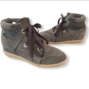 Isabel Marant Suede Bobby Wedge Sneaker